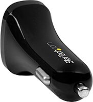 StarTech.com Dual Port USB Car Charger - High Power 24W/4.8A - Black - 2-Port USB Car Charger - Charge Two Tablets at Once (USB2PCARBKS) BLACK Dual USB (24W/4.8A)