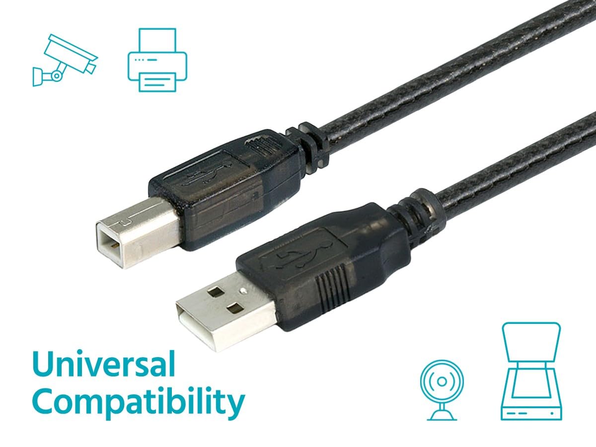 Monoprice USB 2.0 Extension Cable - USB Type-A to USB Type-B, Male to Male, Active, 28/24AWG, 33 Feet, Black