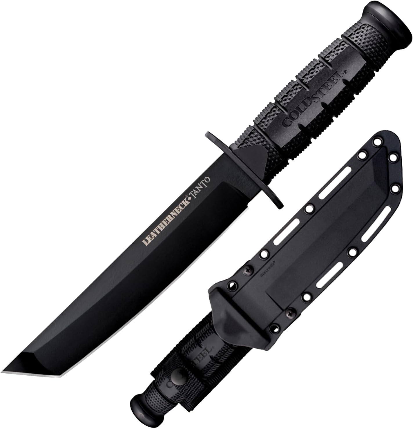 Cold Steel Leatherneck Tanto 7" German D2 Razor-Sharp Blade 5" Kray-Ex Durable Handle Tactical Military Knife withSecure-Ex