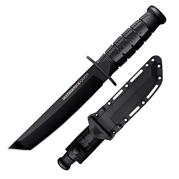 Cold Steel Leatherneck Tanto 7" German D2 Razor-Sharp Blade 5" Kray-Ex Durable Handle Tactical Military Knife withSecure-Ex