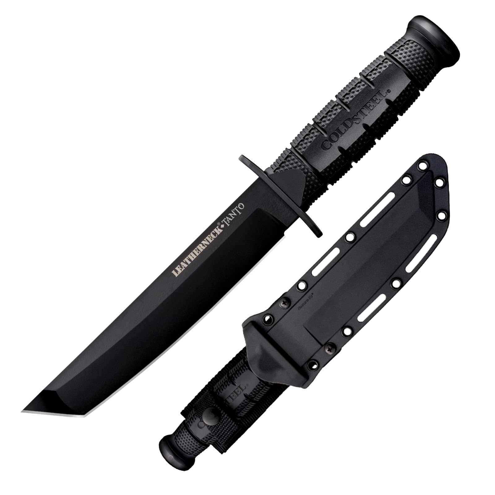 Cold Steel Leatherneck Tanto 7" German D2 Razor-Sharp Blade 5" Kray-Ex Durable Handle Tactical Military Knife withSecure-Ex