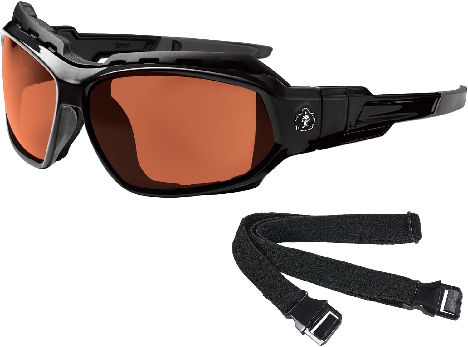 Ergodyne Skullerz LOKI Convertible Polarized Safety Spoggles- Includes Foam Gasket and Strap to Convert to Goggle Polarized