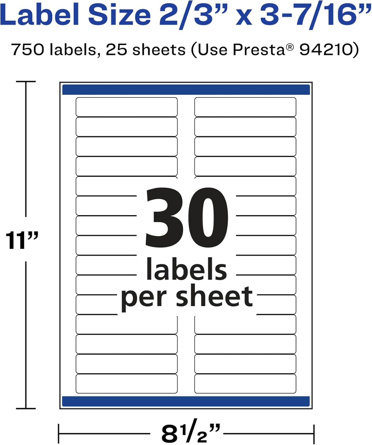 Avery Glossy Clear Rectangle Labels, Sure Feed Technology, 2/3" x 3-7/16"