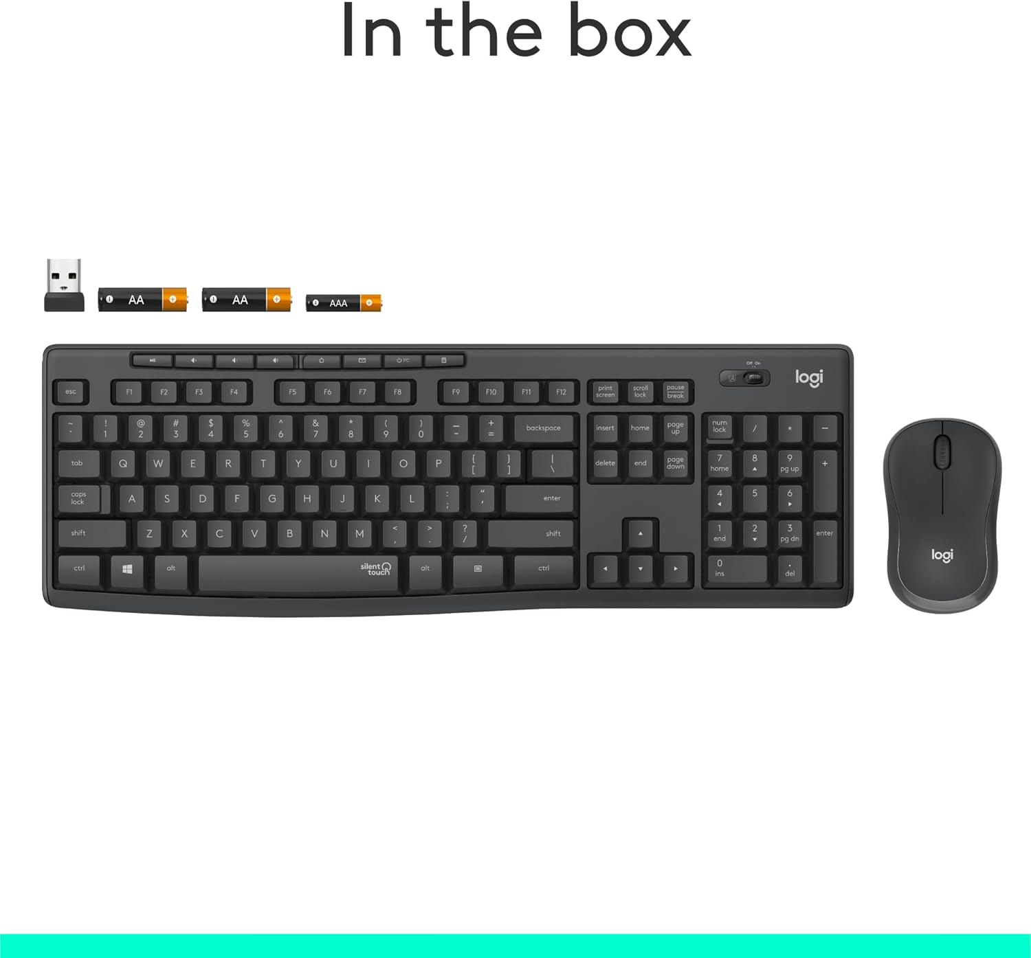 Logitech MK295 Wireless Mouse & Keyboard Combo with SilentTouch Technology, Full Numpad