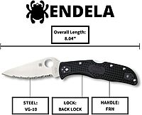 SPYDERCO Endela Lightweight Folding Knife with VG-10 Blade and FRN Handle