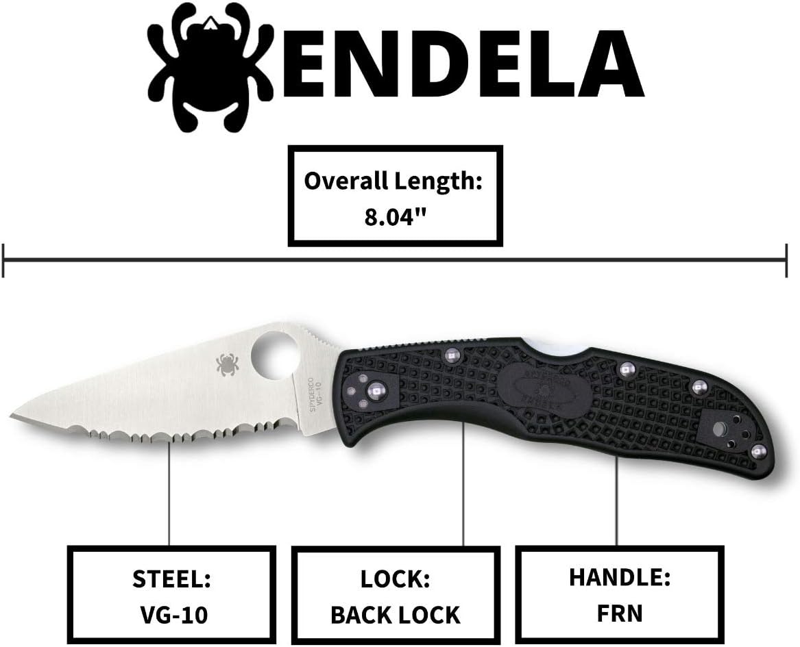 SPYDERCO Endela Lightweight Folding Knife with VG-10 Blade and FRN Handle