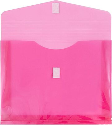 JAM PAPER Plastic Booklet Expansion Envelopes with Hook & Loop Closure - Letter