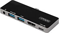 USB C Multiport Adapter - USB-C to 4K 60Hz HDMI 2.0, 100W Power Delivery Pass-Through Charging, 3-Port USB 3.0 Hub, Audio - USB-C Mini Dock - Portable USB Type-C Travel Dock