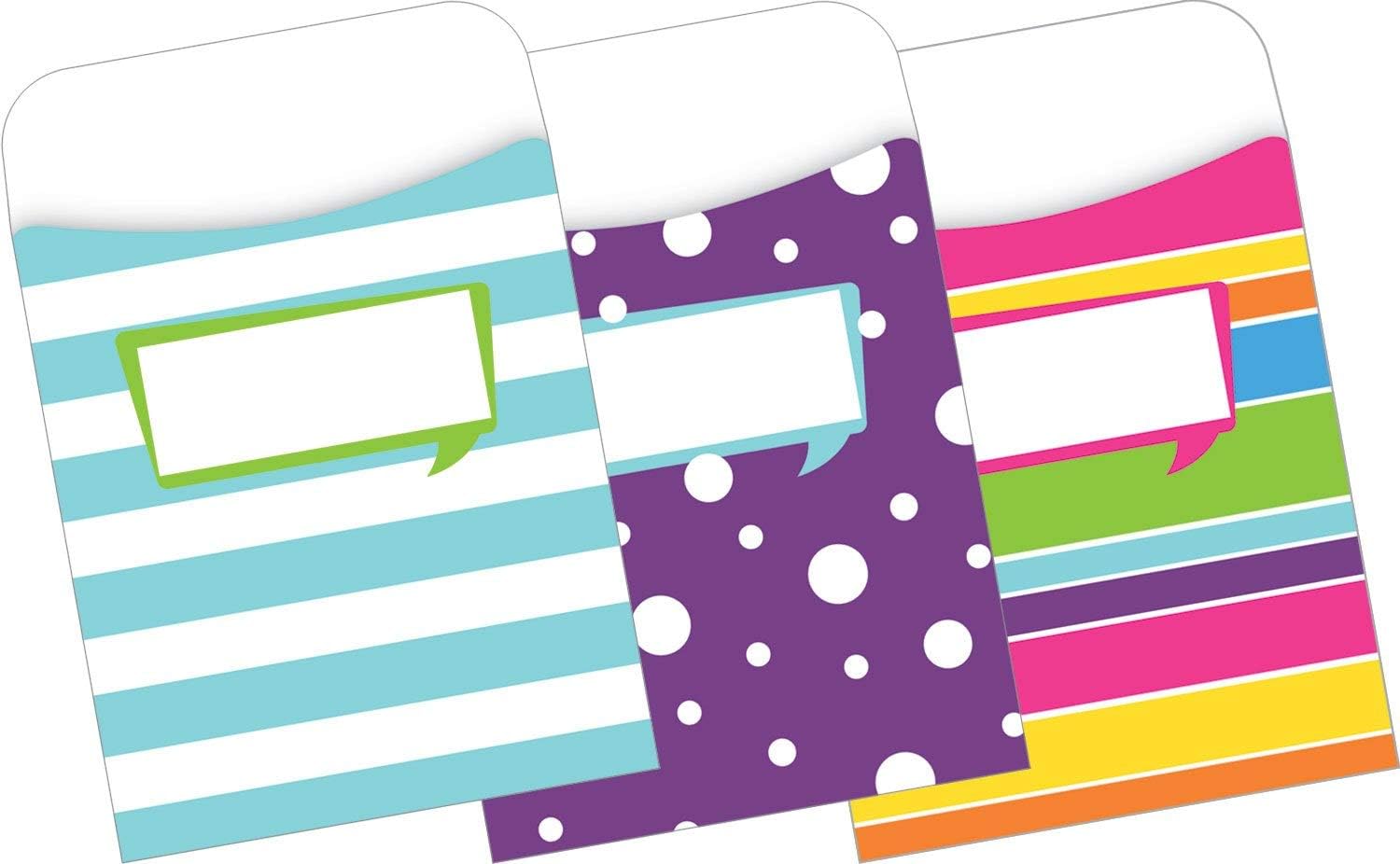 Barker Creek Peel & Stick Library Pockets, Curated Collection, 15 Designs, 3-1/2" x 5-1/8", 150 per Set (3533)