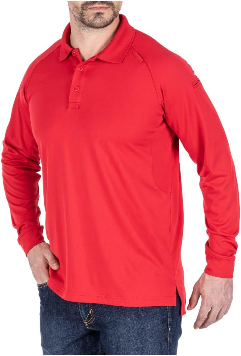 5.11 Tactical Men's Performance Long Sleeve Work Polo, 100% Polyester, Style 72049/72049T