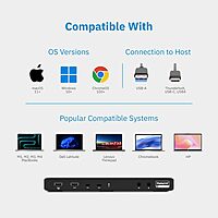 CODi Dual USB-C 4K Universal Docking Station - 60 W - USB Type C - 2 Displays Supported - 4K - 3840x 2160 - A01200