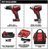 Milwaukee 2691-22 18-Volt Compact Drill and Impact Driver Combo Kit