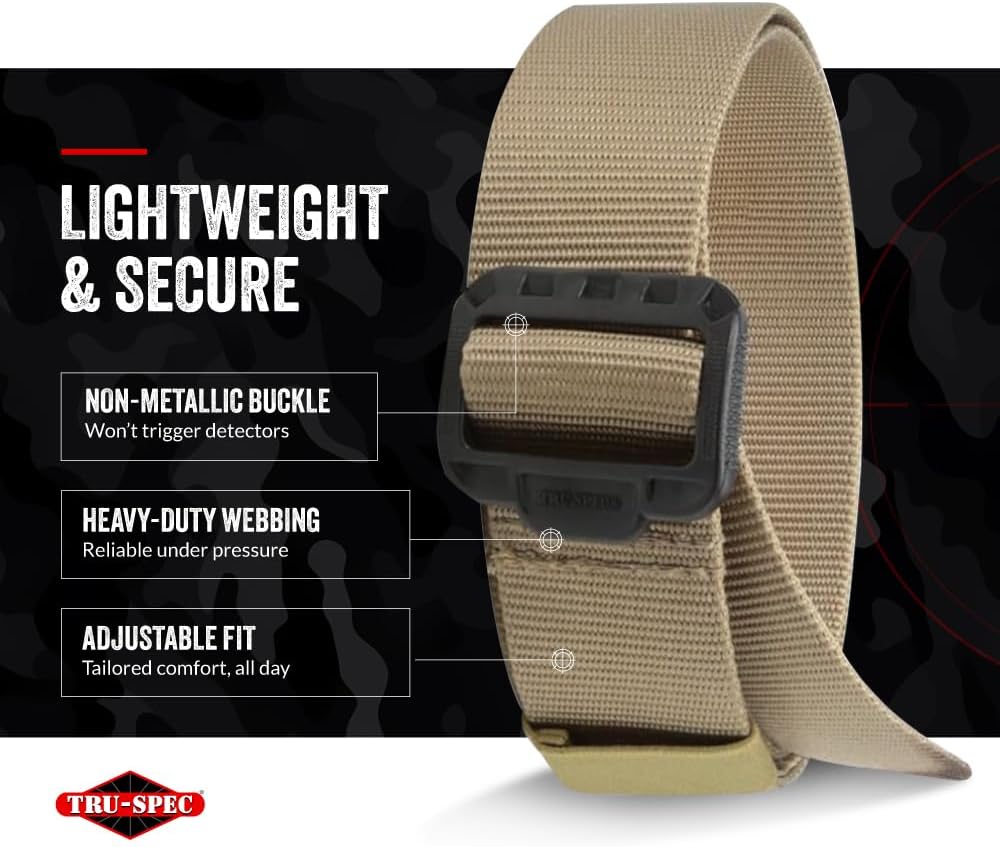 Tru-Spec Security Friendly Tactical Belt with Non-Metallic Buckle