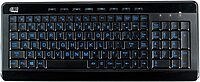 AKB-120EB 3-Color Illuminated Compact Multimedia Keyboard with Large Print Keys and Hotkeys