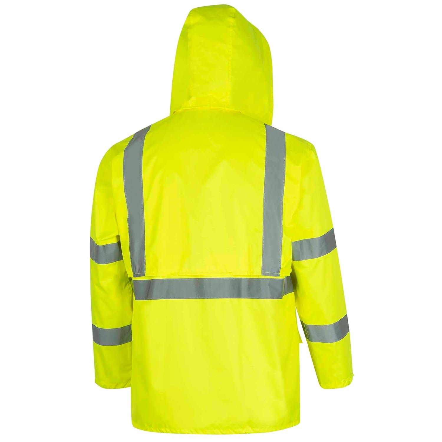 Pioneer High Visibility Rain Gear Safety Jacket and Bib Pants – Hi Vis Waterproof Reflective PVC Work Suit for Men