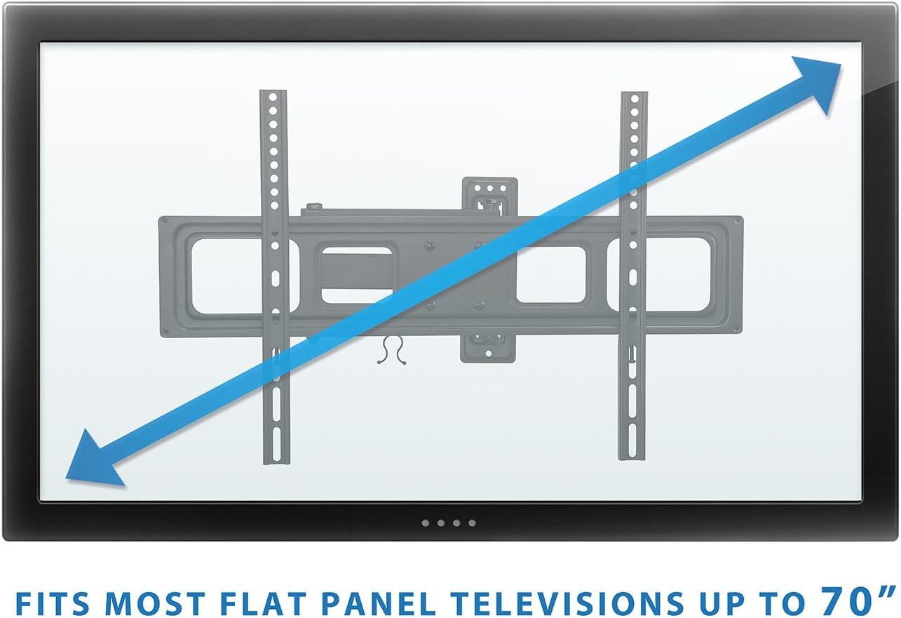 Mount-It! Full Motion TV Wall Mount | Single Stud Installation | Swivel