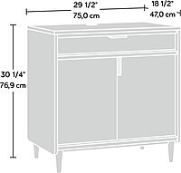 Sauder Clifford Place Library Base, Grand Walnut finish