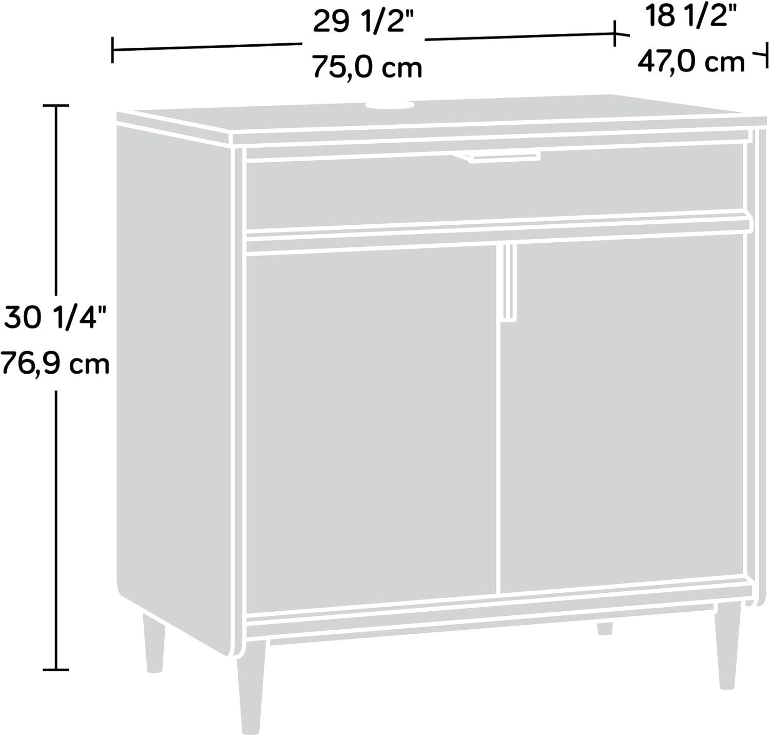 Sauder Clifford Place Library Base, Grand Walnut finish