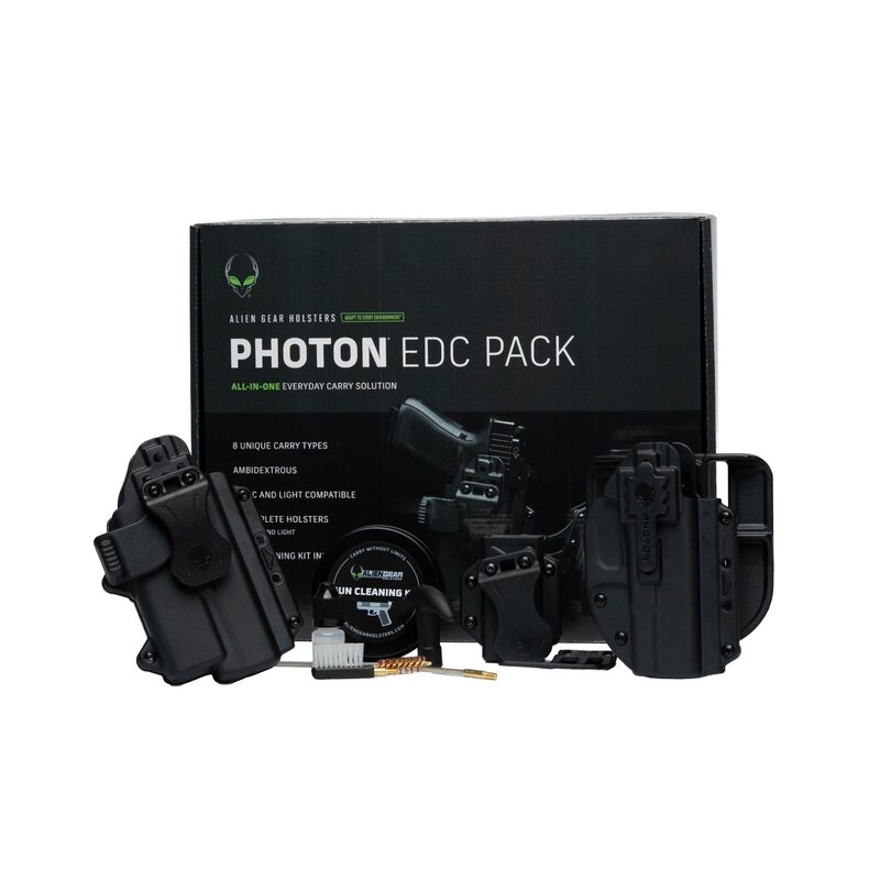 Alien Gear Photon Holster EDC Pack – No Light & Compact Light Shells – IWB/OWB Carry – Mag Carrier – Cleaning Kit