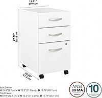 Bush Business Furniture Studio C 3-Drawer Mobile File Cabinet