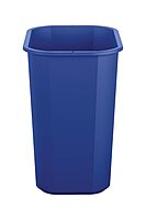 Suncast Commercial Desk-Side Resin Trash Cans With Recycle Label, 3 Gallons, Blue, Set Of 12 Cans
