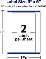 Avery Durable Waterproof Rectangle Labels, Sure Feed Technology, 5" x 6"