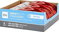 Office Depot® Brand Heavy Duty Shipping Packing Tape With Dispenser, 2" x 22.2 Yd, Crystal Clear, Pack Of 6 Rolls