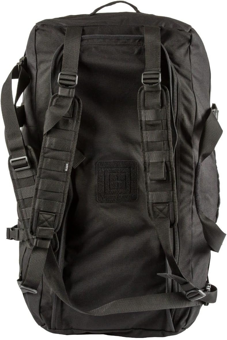 5.11 Tactical Large Duffel Bag Backpack for Travel, Molle Rush LBD XRAY 106L, Black, Style 56295ABR