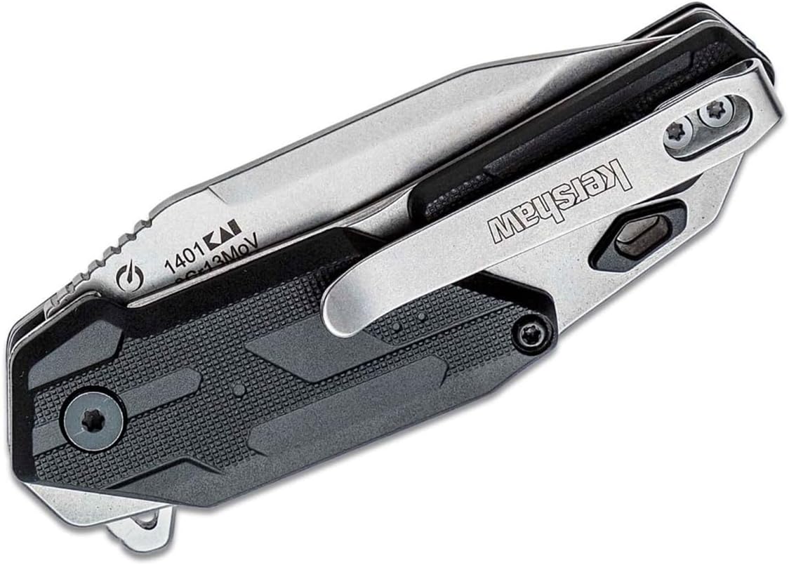 Kershaw Jetpack Folding Pocket Knife, SpeedSafe Opening, 2.75 inch Silver Blade with Black Handle, Pocketclip