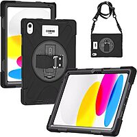 CODi Rugged iPad Case 11" (A16)/iPad 10.9" (10th Generation) | Heavy-Duty Shockproof Protection, 360° Coverage, Kickstand & Hand Strap