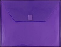 JAM PAPER Plastic Booklet Envelopes with Hook & Loop Closure - Pack of 12