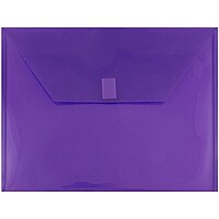 JAM PAPER Plastic Booklet Envelopes with Hook & Loop Closure - Pack of 12