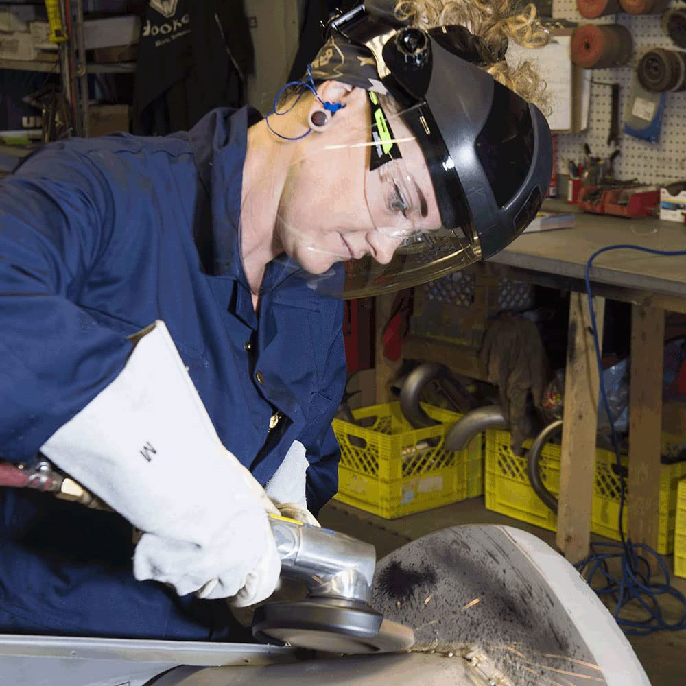 Sellstrom DP4 Face Shield - Lightweight Mask with High Impact Crown & Ratchet Headgear for Work, Grinding