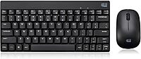 WKB-1100CB Natural Ergonomic Wireless Spill Resistant Mini Keyboard & Mouse Combo,Black