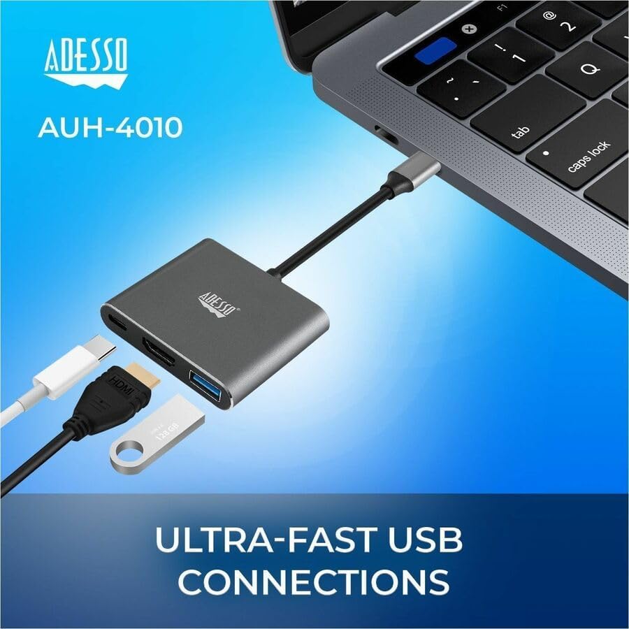 ADESSO AUH-4010 USB-C Docking Station - 4K HDMI, 100W PD