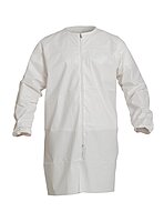 DuPont ProClean Microporous Film Frock with Zipper Closure, White, Medium, 30-Pack White Medium
