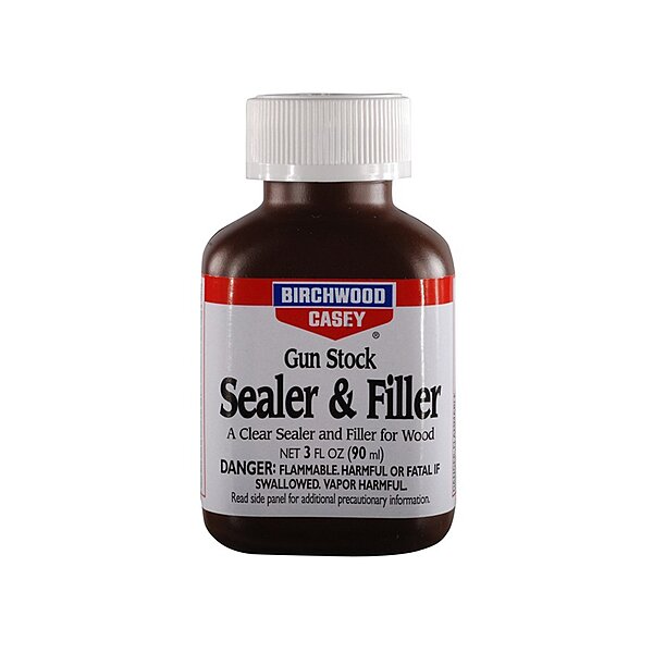 Birchwood Casey Easy-to-Use Fast-Drying Clear Sealer & Filler for Wood Gun Stock, 3 OZ Bottle Classic