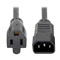 Tripp Lite Series NEMA 5-15R to C14 Power Cable Adapter, 1 foot / 0.3 Meters, UL Listed