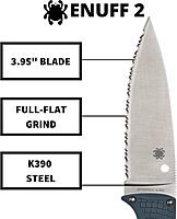 SPYDERCO Enuff 2 Fixed Blade Knife with FRN Handle and Polymer Sheath