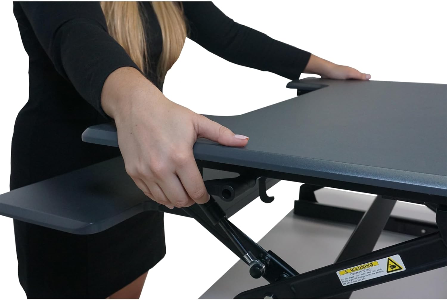 Victor DCX760G High Rise Collection Height Adjustable Standing Desk with Removable Keyboard Tray | Gray | 36” Wide Standing