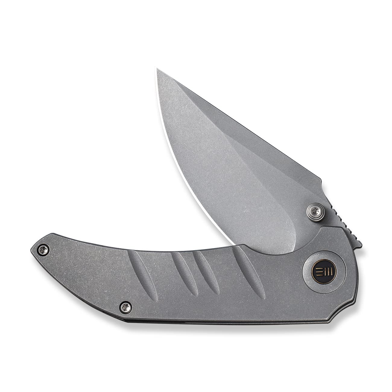 WE KNIFE Framelock Folding Knife CPM-20CV Stonewash Titanium Handle