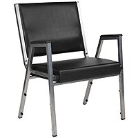 Flash Furniture HERCULES Bariatric Medical Reception Arm Chair With Antimicrobial Protection, Black
