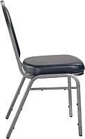 National Public Seating Dome-Back Stacking Chairs, Vinyl, Midnight Blue/Silvervein, Set of 2 - Model 9204-SV/2