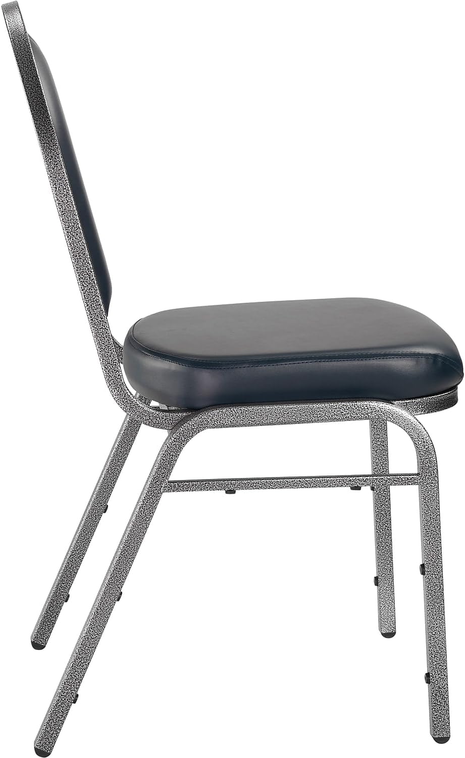 National Public Seating Dome-Back Stacking Chairs, Vinyl, Midnight Blue/Silvervein, Set of 2 - Model 9204-SV/2