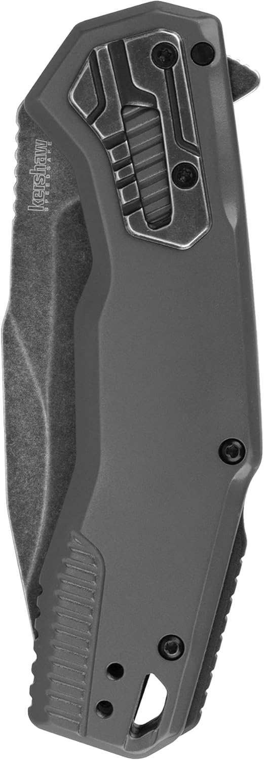 Kershaw Cannonball Pocket Knife, 3.5" D2 Carbon Steel Drop Point Blade, assisted opening with Flipper, Frame Lock, EDC