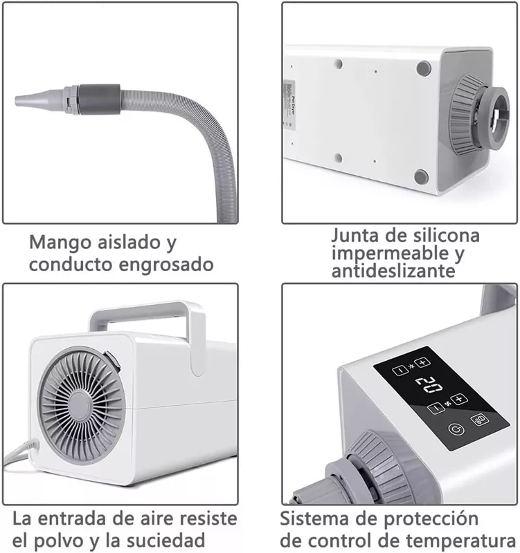 Secadora para Perro de Pelo Profesional con Visualización LED,
