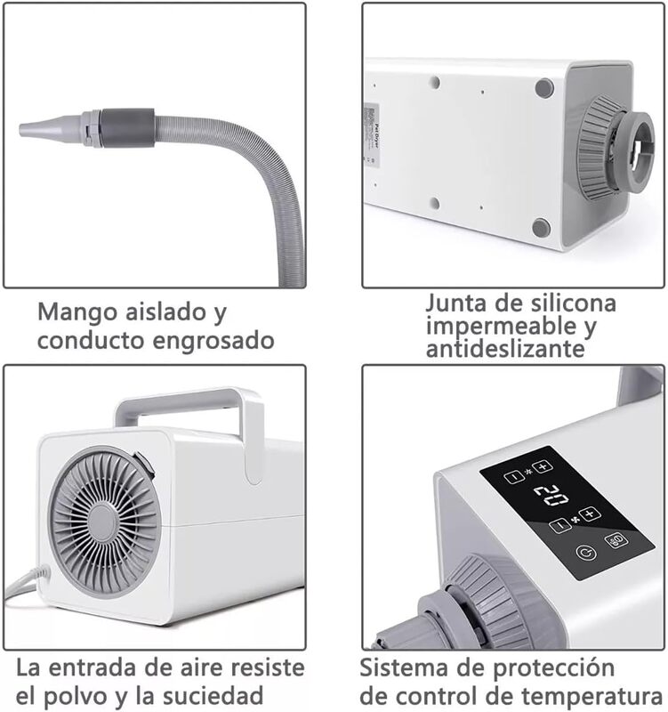 Secadora para Perro de Pelo Profesional con Visualización LED,