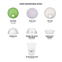 ECO-PRODUCTS GreenStripe Clear Compostable PLA Cold Cups