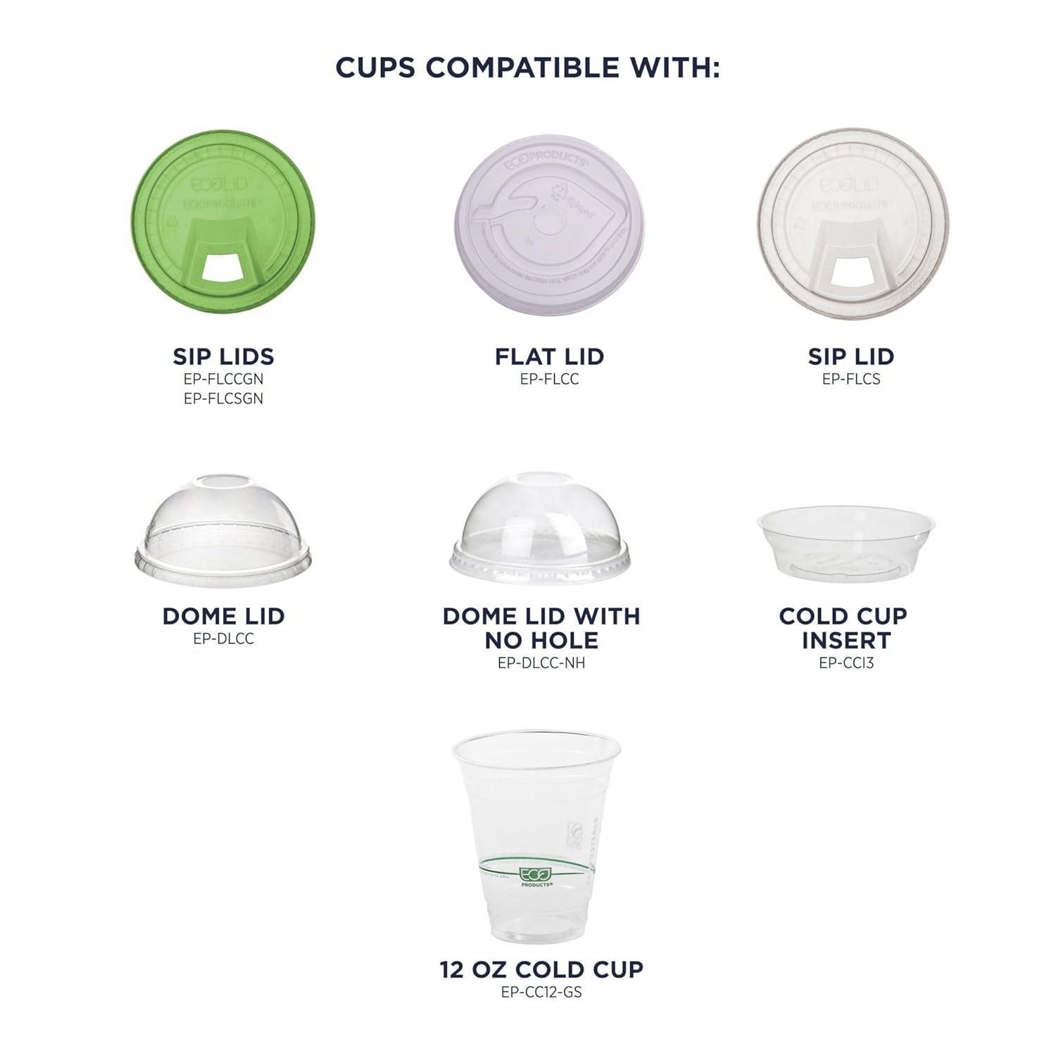 ECO-PRODUCTS GreenStripe Clear Compostable PLA Cold Cups