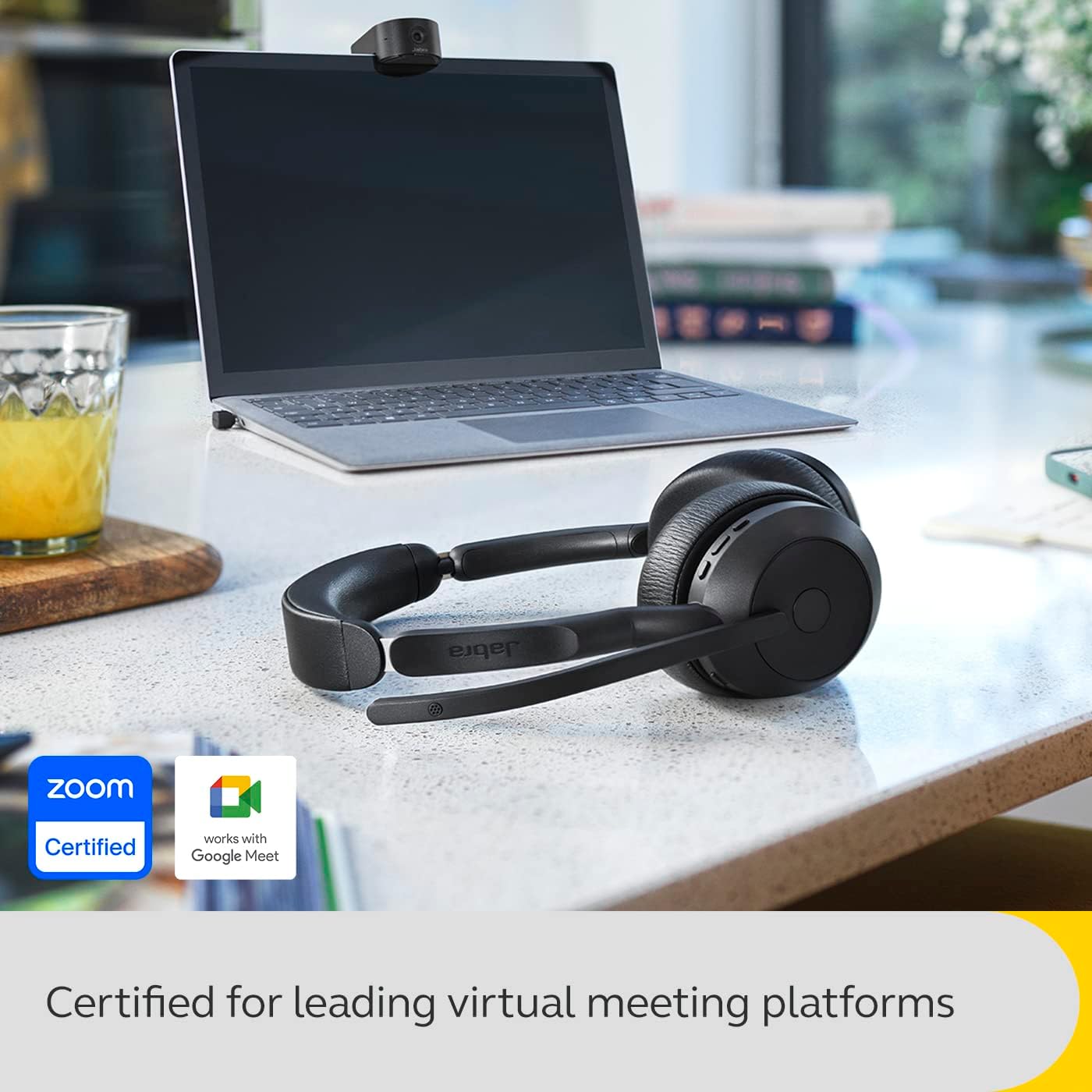 Jabra Evolve2 55 Stereo Wireless Headset with Charging Stand, AirComfort Technology